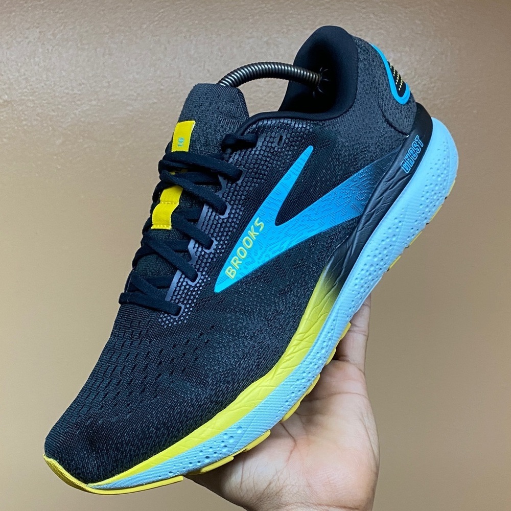 Brooks Ghost 16 Mens Running Sneakers “Black/Forged Iron/Blue” Size 12 Wide - Picture 10 of 16